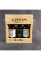 Martha's porto - 3 x 3 cl. fl. portvin i trækasse